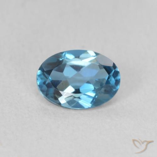 0.61ct 자연스러운 런던 블루 황옥, 타원형, VVS-VS