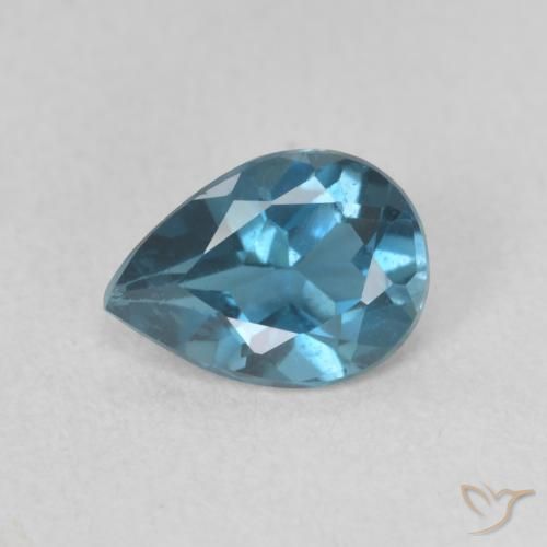 0.67ct 자연스러운 런던 블루 황옥, 배 모양, VVS-VS