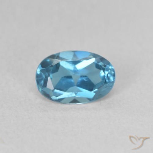 0.57ct 자연스러운 런던 블루 황옥, 타원형, VVS-VS