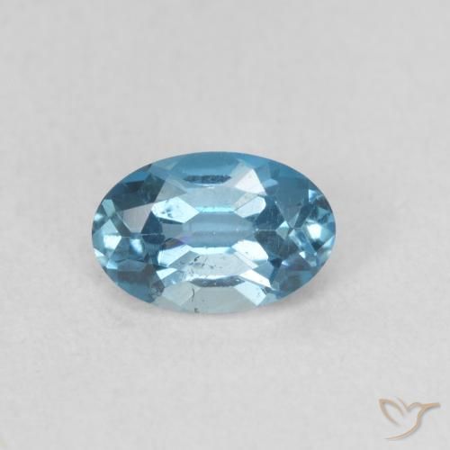 0.64ct 자연스러운 런던 블루 황옥, 타원형, VVS-VS