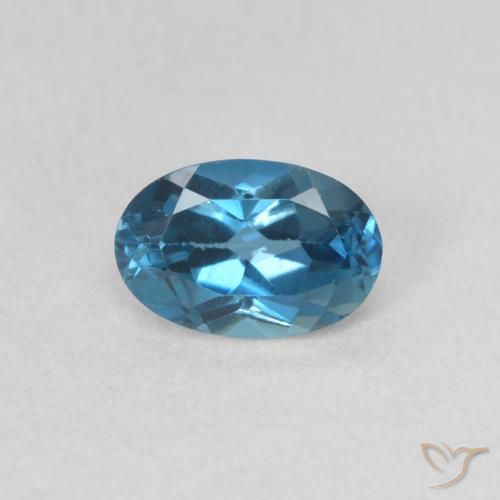 0.59ct 자연스러운 런던 블루 황옥, 타원형, VVS-VS