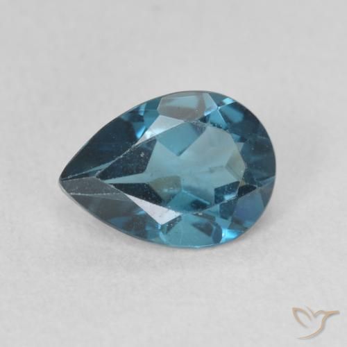 0.83ct 자연스러운 런던 블루 황옥, 배 모양, VVS-VS