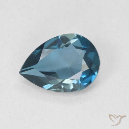 0.79ct 자연스러운 런던 블루 황옥, 배 모양, VVS-VS