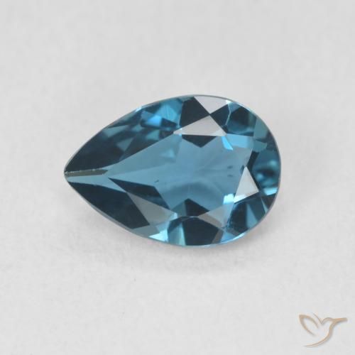 0.73ct 자연스러운 런던 블루 황옥, 배 모양, VVS-VS