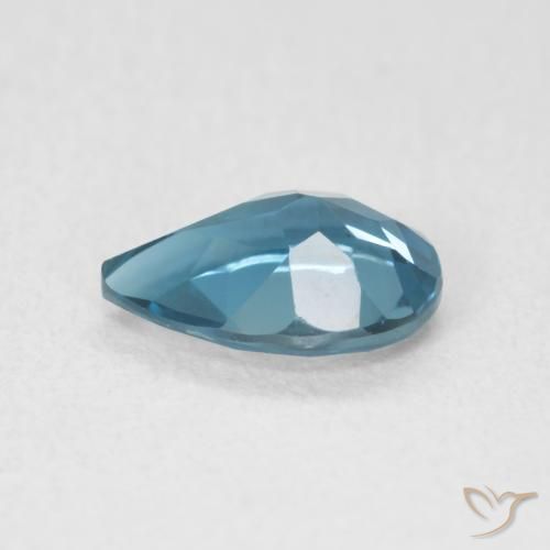 0.73캐럿 천연 런던 블루 황옥, 배 모양, VVS-VS