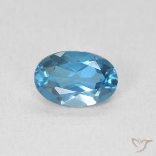 0.57ct 자연스러운 런던 블루 황옥, 타원형, VVS-VS