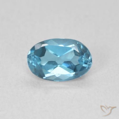 0.59ct 자연스러운 런던 블루 황옥, 타원형, VVS-VS