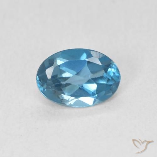0.58ct 자연스러운 런던 블루 황옥, 타원형, VVS-VS