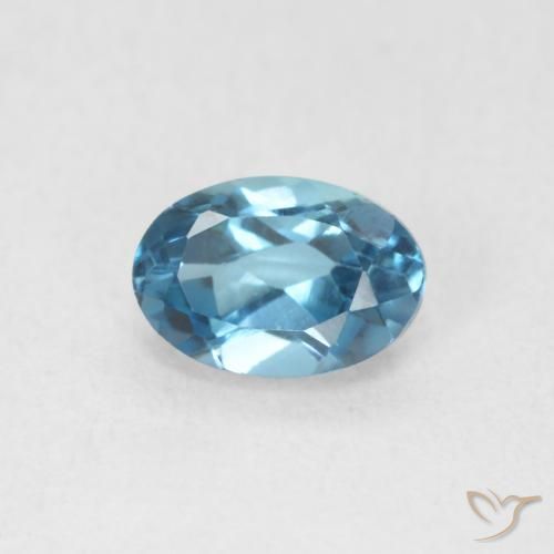 0.69ct 자연스러운 런던 블루 황옥, 타원형, VVS-VS