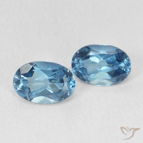 1.19캐럿 천연 런던 블루 토파즈 보석, 타원형 컷, 6.1×4.2 mm, VVS-VS