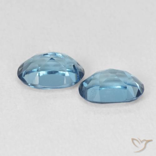 1.19캐럿 천연 런던 블루 토파즈 보석, 타원형 컷, 6.1×4.2 mm, VVS-VS
