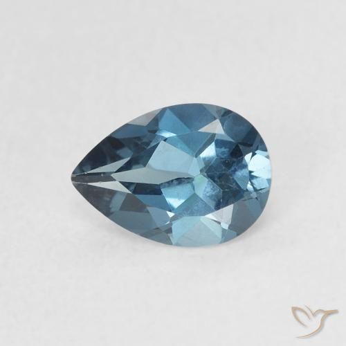 0.76ct 자연스러운 런던 블루 황옥, 배 모양, VVS-VS
