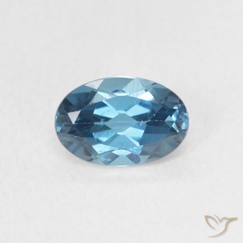0.56ct 자연스러운 런던 블루 황옥, 타원형, VVS-VS