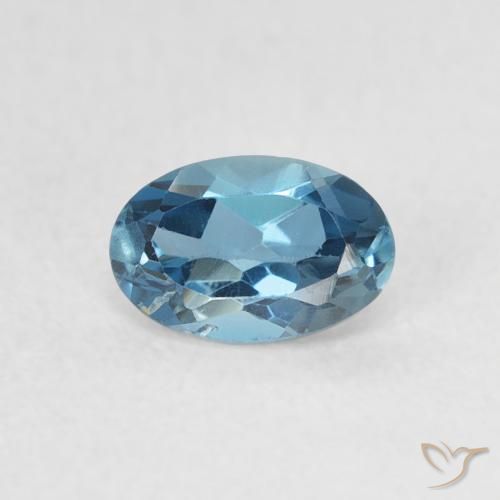 0.58ct 자연스러운 런던 블루 황옥, 타원형, VVS-VS