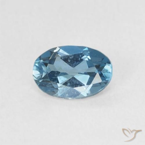 0.57ct 자연스러운 런던 블루 황옥, 타원형, VVS-VS