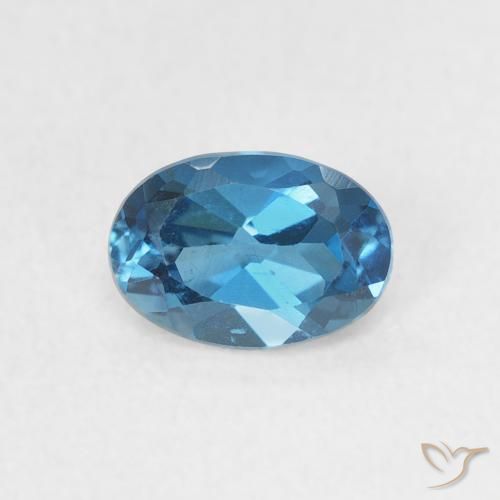 0.63ct 자연스러운 런던 블루 황옥, 타원형, VVS-VS
