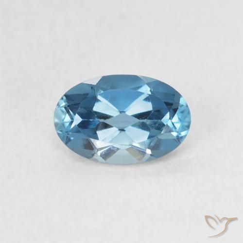 0.54ct 자연스러운 런던 블루 황옥, 타원형, VVS-VS