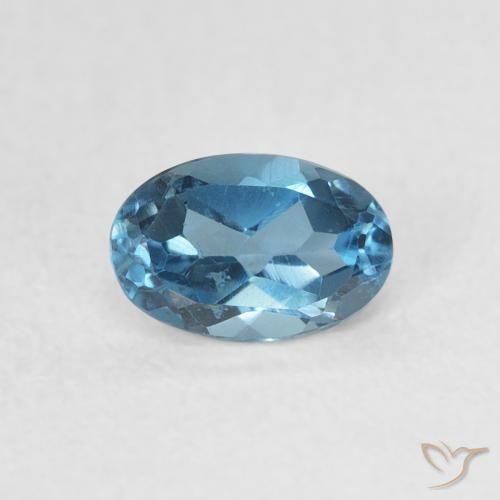 0.61ct 자연스러운 런던 블루 황옥, 타원형, VVS-VS