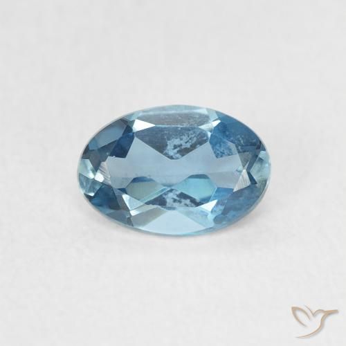 0.54ct 자연스러운 런던 블루 황옥, 타원형, VVS-VS