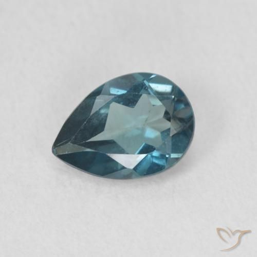 0.80ct 자연스러운 런던 블루 황옥, 배 모양, VS