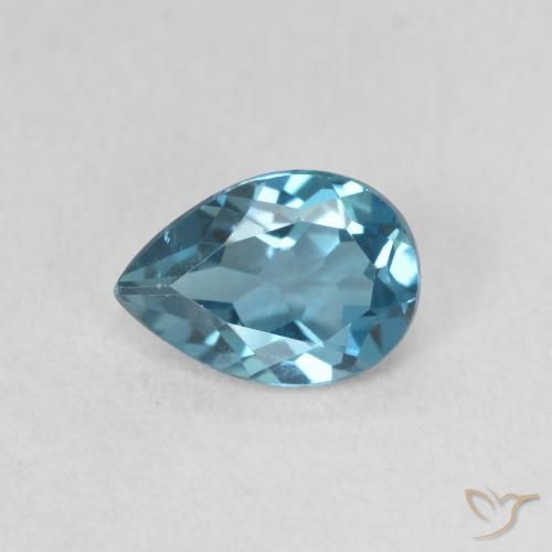 0.78ct 자연스러운 런던 블루 황옥, 배 모양, VVS
