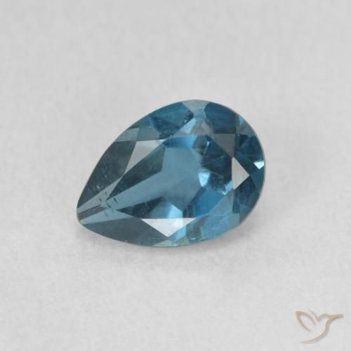 0.89ct 자연스러운 런던 블루 황옥, 배 모양, VS