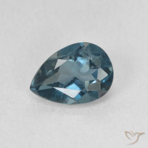 0.86ct 자연스러운 런던 블루 황옥, 배 모양, VS