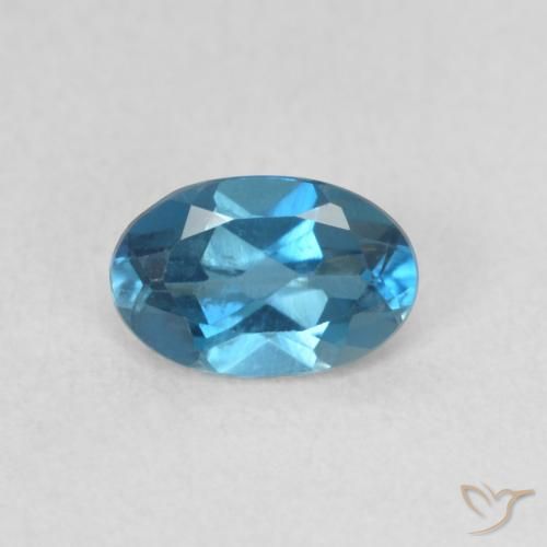 0.51ct 자연스러운 런던 블루 황옥, 타원형, VVS