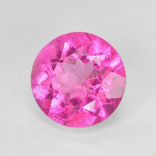 3.47캐럿 천연 Medium Dark-Pink 황옥, 둥근, VVS-VS