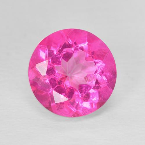 3.64캐럿 천연 다크 핑크 황옥, 라운드 컷, VVS-VS