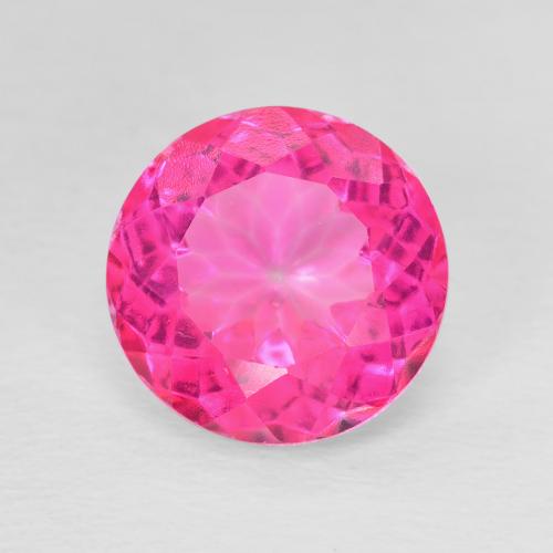 5.76ct 자연스러운 핫 핑크 황옥, 둥근, VVS
