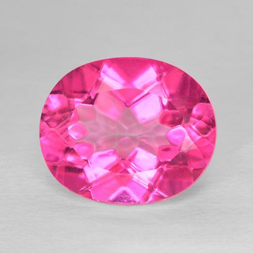 5.71ct 자연스러운 핫 핑크 황옥, 타원형, VVS-VS