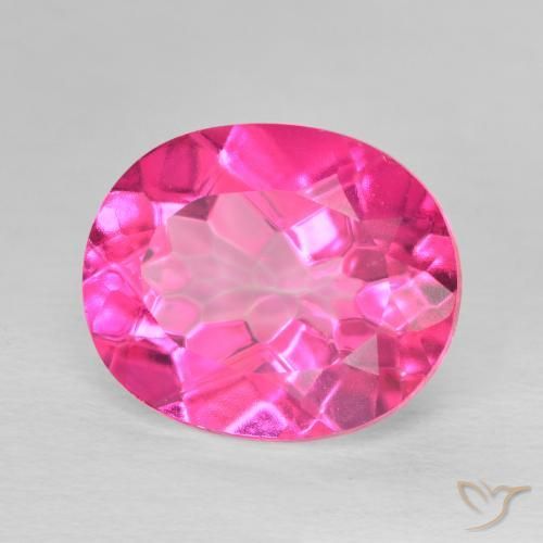 5.71캐럿 천연 핫 핑크 황옥, 타원형, VVS-VS