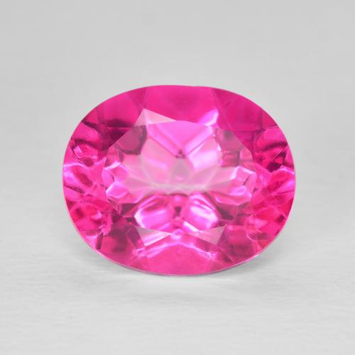 6.38ct 자연스러운 핫 핑크 황옥, 타원형, VVS-VS