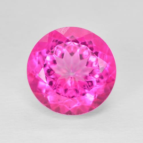 7.05ct 자연스러운 핫 핑크 황옥, 둥근, VVS