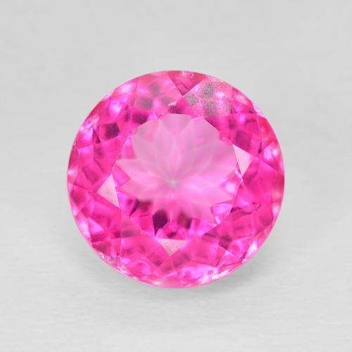 6.82ct 자연스러운 다크 핑크 황옥, 둥근, VVS