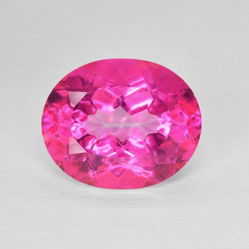 5.66ct 자연스러운 Medium Dark-Pink 황옥, 타원형, VVS-VS