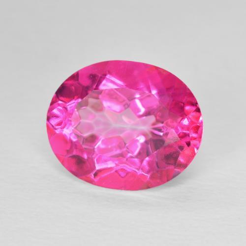 5.66캐럿 천연 Medium Dark-Pink 황옥, 타원형, VVS-VS