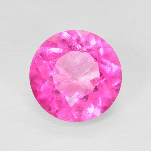 3.37ct 자연스러운 다크 핑크 황옥, 둥근, VVS-VS