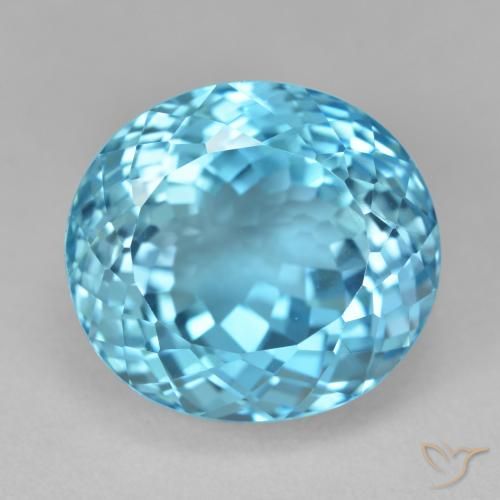 25.54ct 자연스러운 스위스 블루 황옥, 타원형, VVS-VS