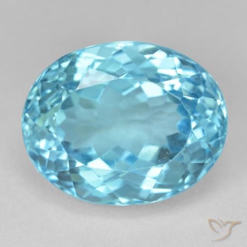 22.94ct 자연스러운 스위스 블루 황옥, 타원형, VS