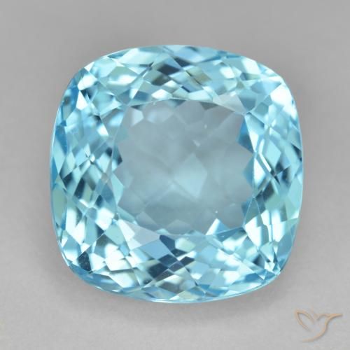 21.60ct 자연스러운 스위스 블루 황옥, 방석, VS