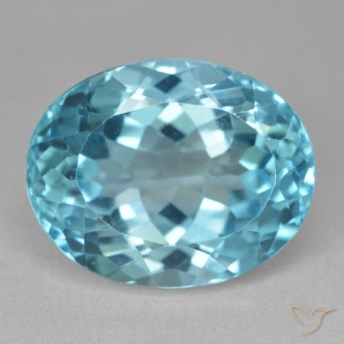 21.53ct 자연스러운 스위스 블루 황옥, 타원형, VVS-VS