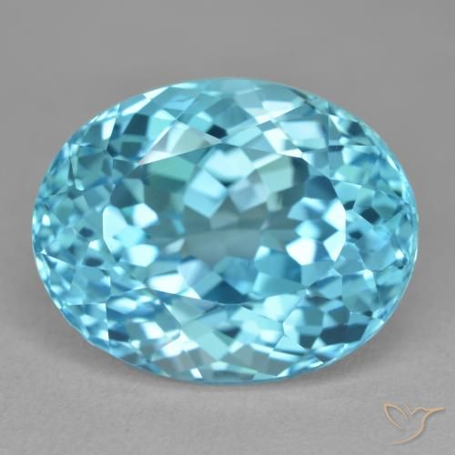 23.52ct 자연스러운 스위스 블루 황옥, 타원형, VVS