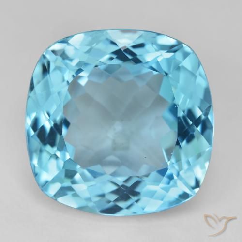29.54ct 자연스러운 스위스 블루 황옥, 방석, VVS-VS