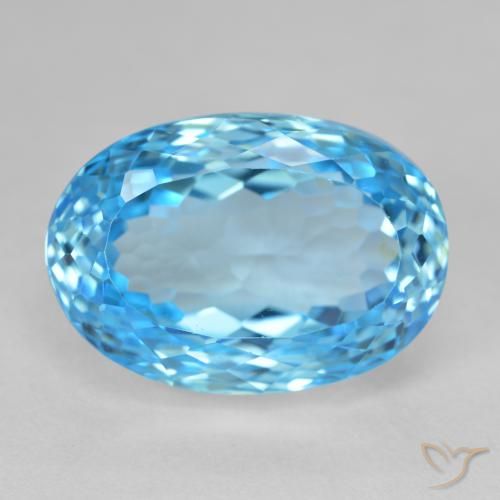 26.63ct 자연스러운 스위스 블루 황옥, 타원형, VS