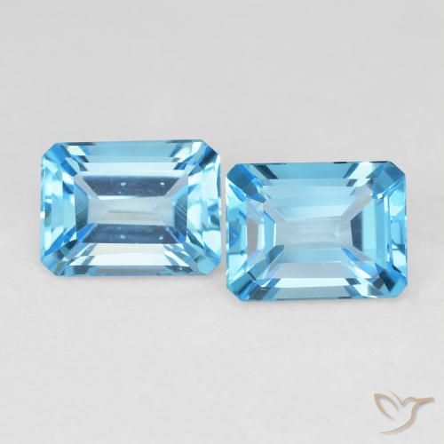 3.94ctw 자연스러운 스위스 블루 황옥, 에메랄드 컷, VVS-VS