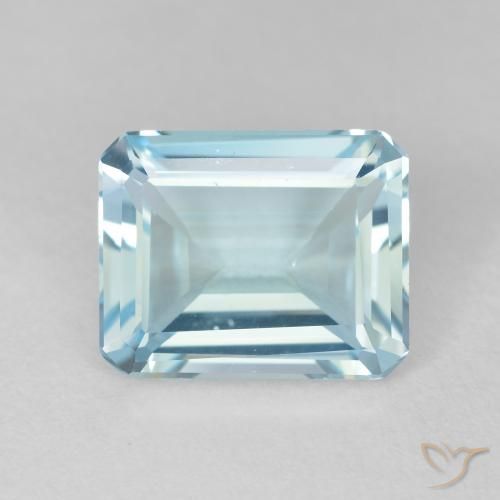 3.71ct 자연스러운 하늘색 황옥, 에메랄드 컷, VVS-VS