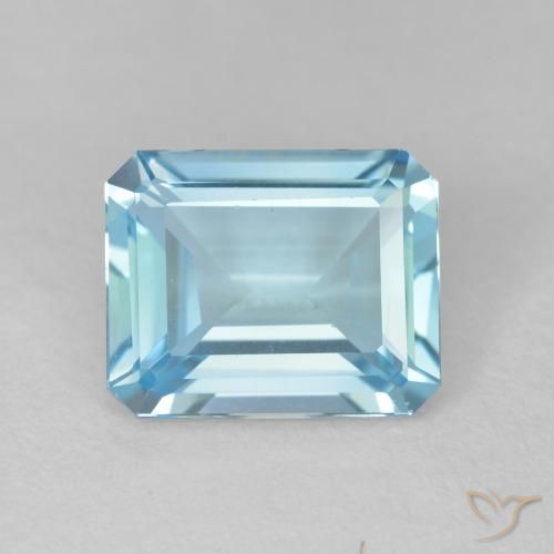 3.67ct 자연스러운 스위스 블루 황옥, 에메랄드 컷, VVS-VS