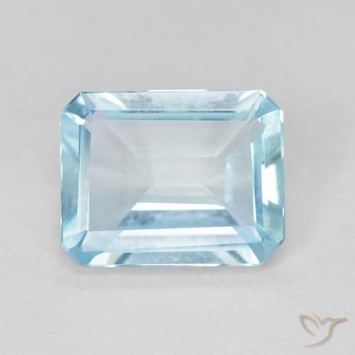 3.69ct 자연스러운 하늘색 황옥, 에메랄드 컷, VVS-VS